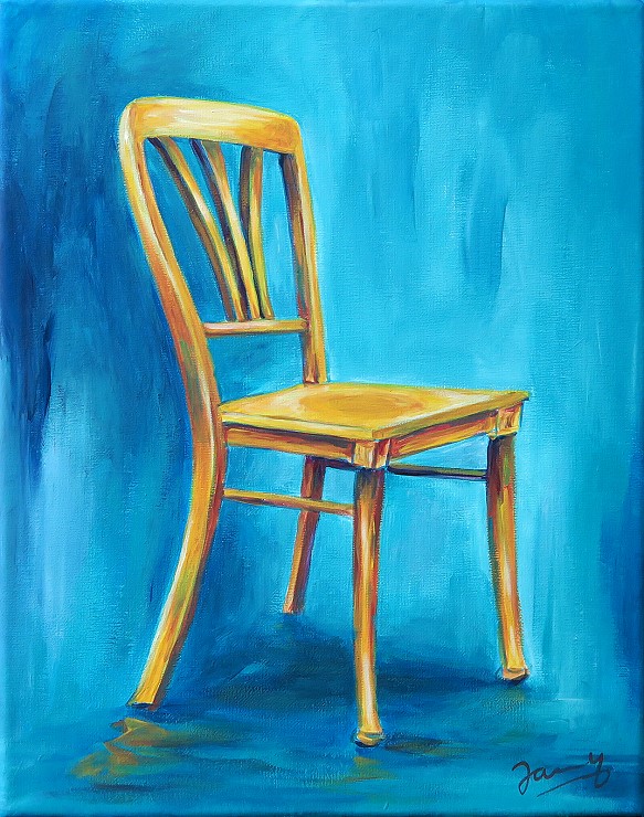 Gelber Stuhl Moderne Kunst Acrylbild Gemälde Malerei
