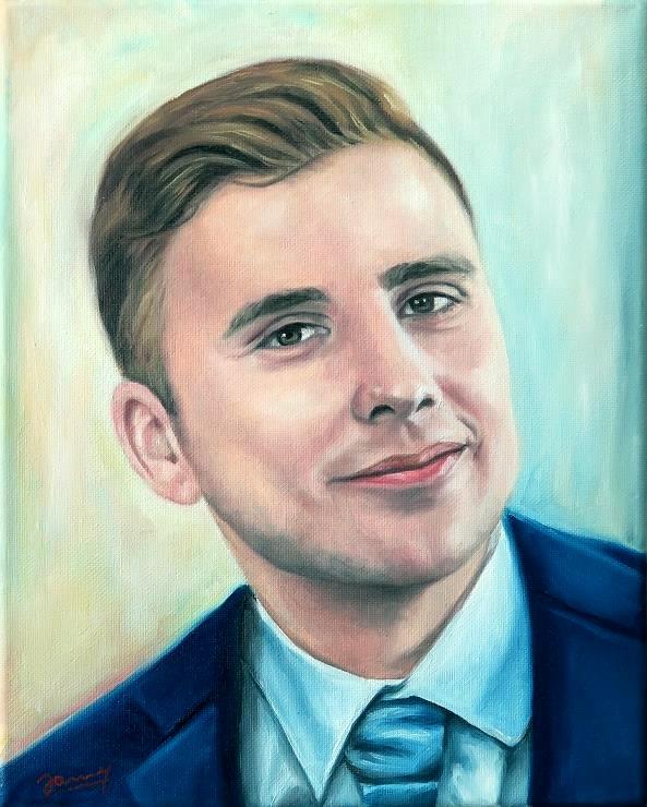 Mann Portrait Ölbild Gemälde Malerei von Janny Cierpka