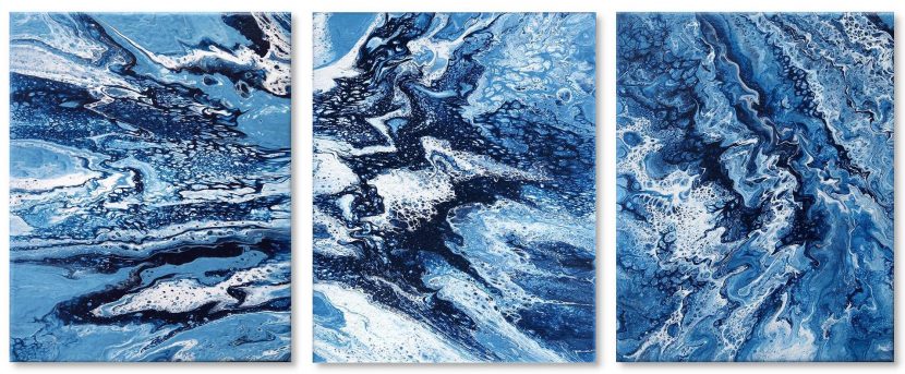 Jannys Art Fluid Painting Triptichon
