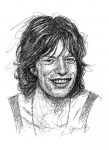 Mick Jagger 1970 Scribble Zeichnung Kunst