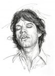 Mick Jagger Scribble Portrait Zeichnung 1978