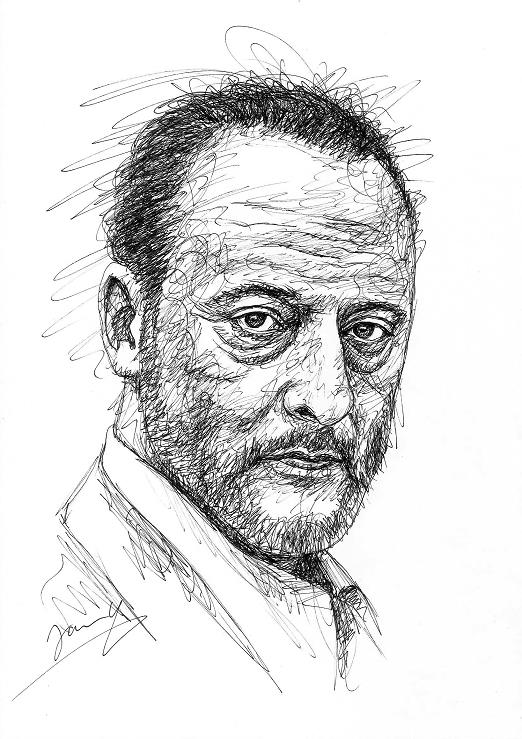 Jean Reno Portrait Zeichnung Scribble Art