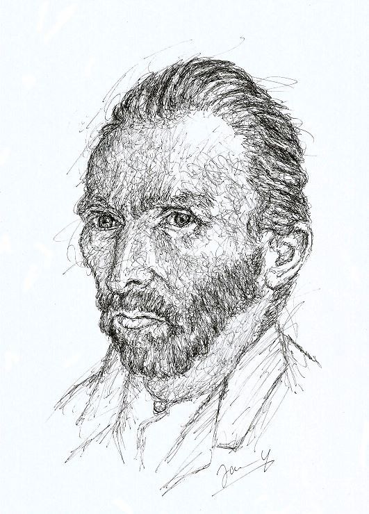 Vincent Van Gogh Portrait Zeichnung Scribble Kunst