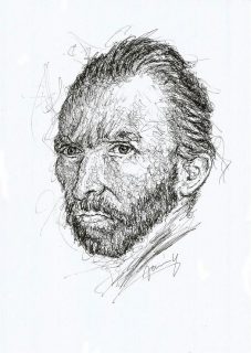 Vincent Van Gogh Portrait Zeichnung käuflich Scribble Kunst