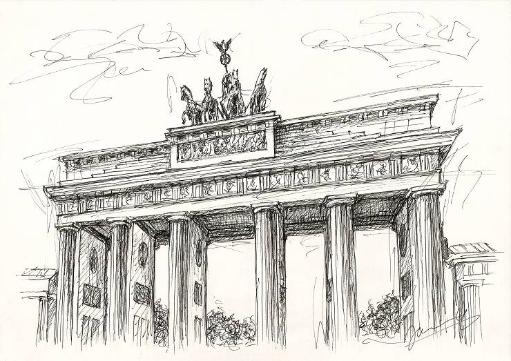Brandenburger Tor Scribble Zeichnung
