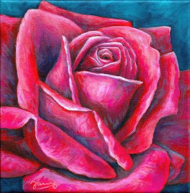 Rote Rose Acrylbild Gemälde Kunst Malerei