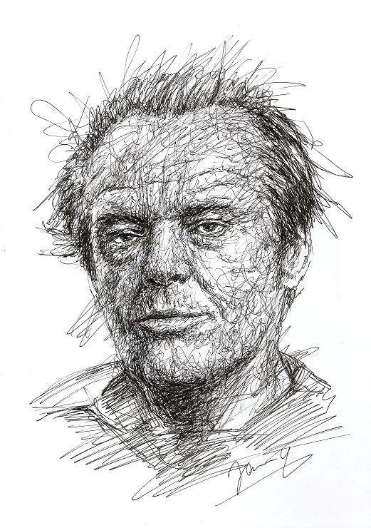 Jack Nicholson scribble art portrait