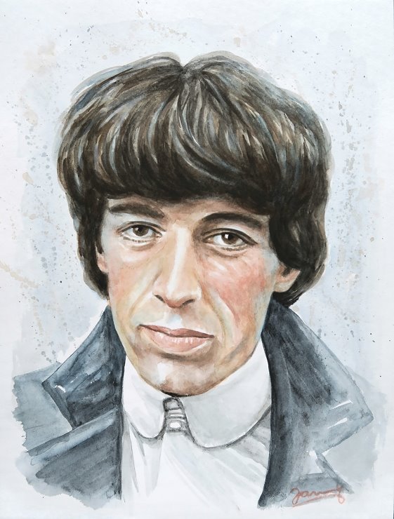 Bill Wyman Aquarell Portrait Rolling Stones