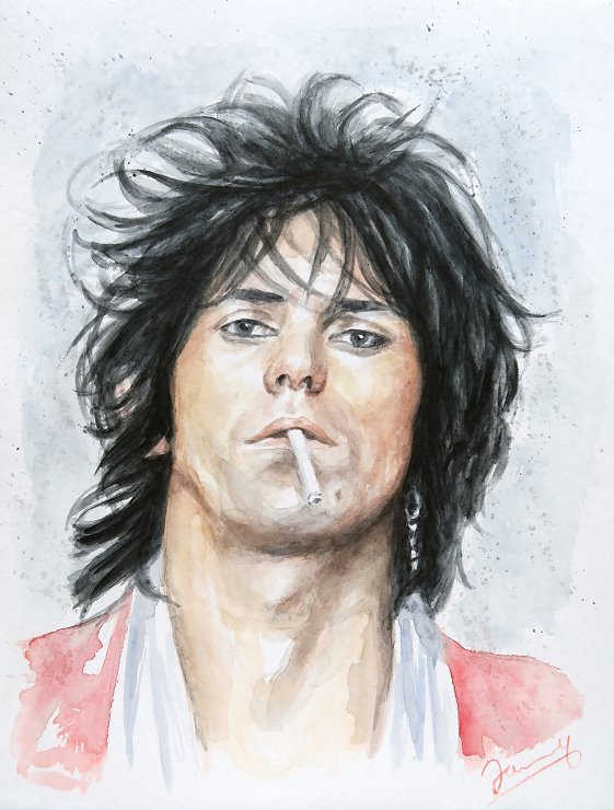 Keith Richards Aquarell Portrait Rolling Stones