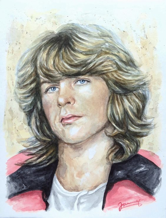 Original Mick Taylor Aquarell Portrait