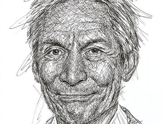 Charlie Watts scribble art portrait Drummer