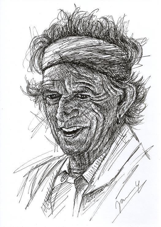 Original Keith Richards Scribble Portrait