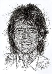 Mick Jagger Scribble Portrait Zeichnung