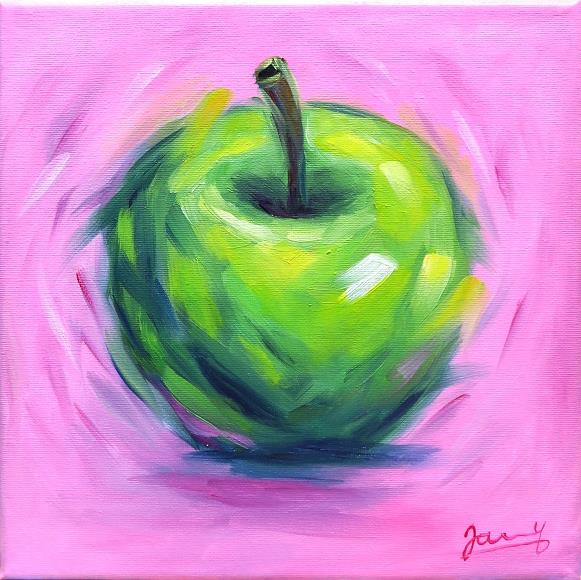 Apfel Gemälde Bild Malerei moderne Kunst