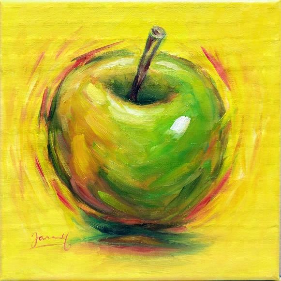 Apfel Gemälde Bild Malerei moderne Kunst