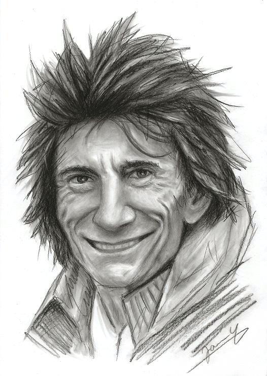 Ronnie Wood Rolling Stones Portrait Zeichnung