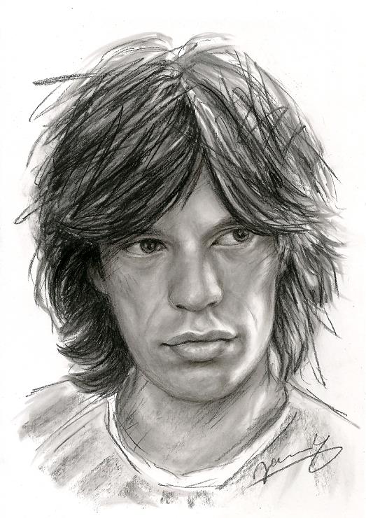 Mick Jagger Rolling Stones Portrait Zeichnung