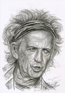Keith Richards Rolling Stones Portrait Zeichnung