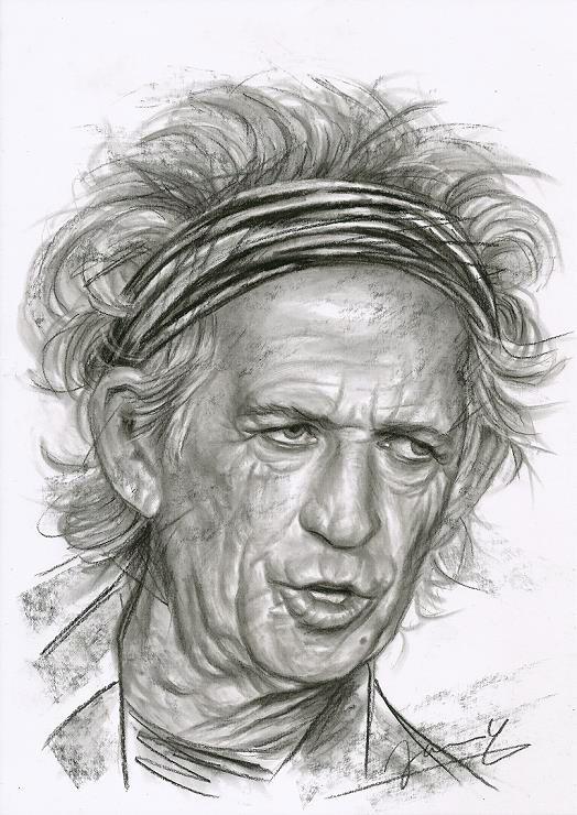 Keith Richards Portrait Zeichnung Original