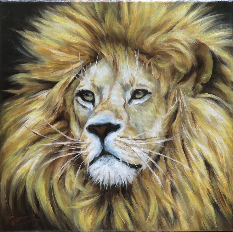 Löwe Gemälde Ölbild Tierbild Kunst