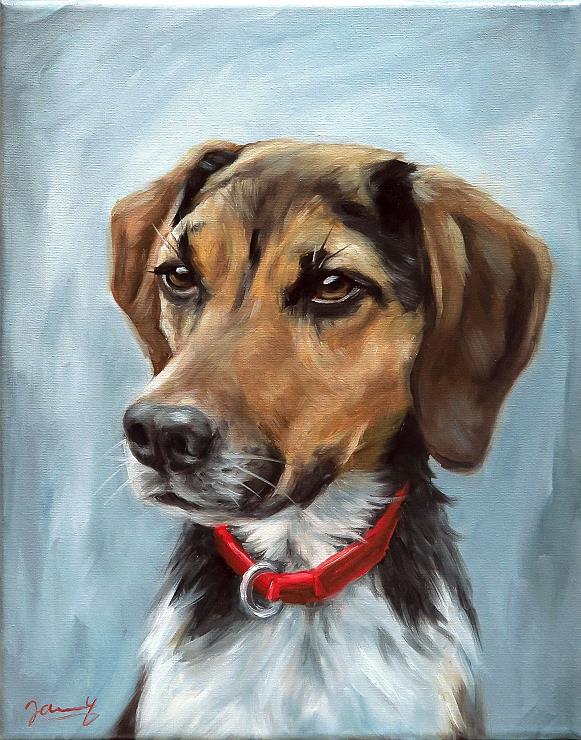 Hundebild Watson Gemälde Ölbild Portrait