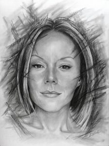 Frau Kohlezeichnung Portrait
