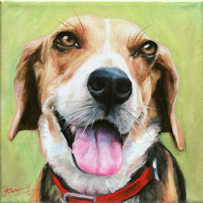 Hund Painting Portrait Gemälde Paulo