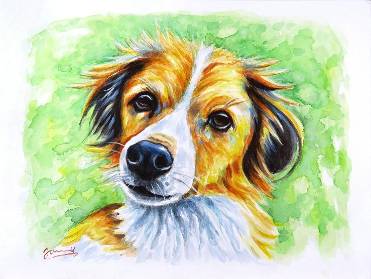 Aquarell Hund Sweet Little Dog